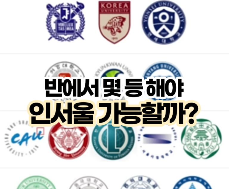 인서울 반에서 몇등할 수 있을까?