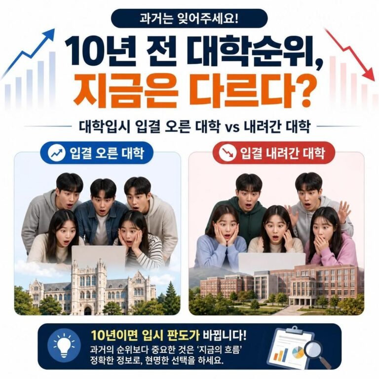 최근 10년 대학입시 입결 오른 대학 vs 내려간 대학 비교 분석